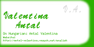 valentina antal business card